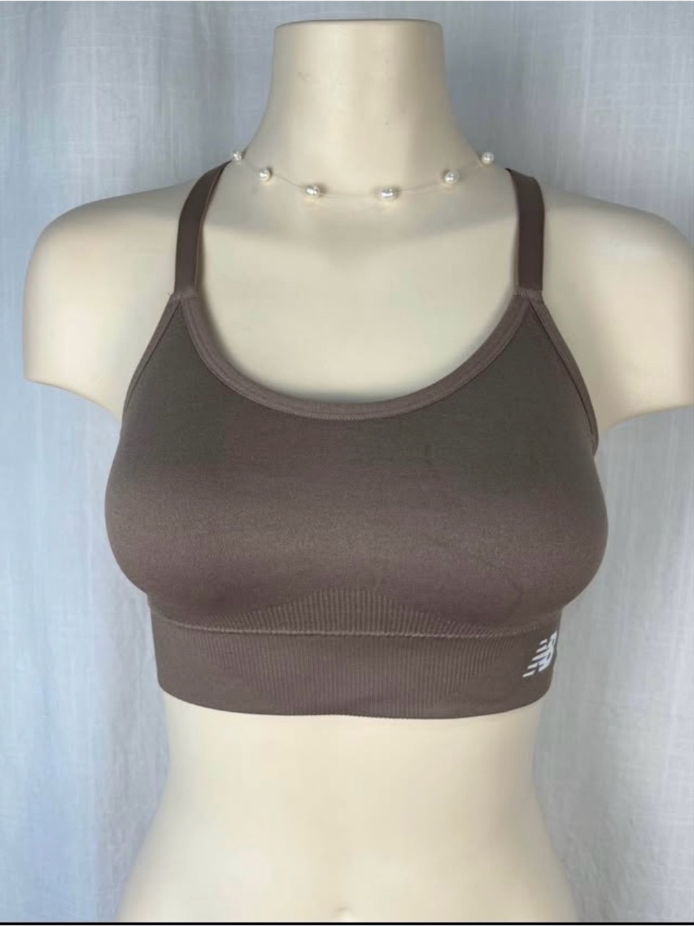 New Balance Chocolate Brown Seamless Racerback Sports Bra Medium